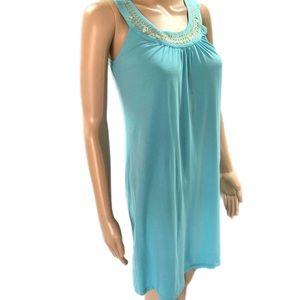 Ann Taylor Loft aqua dress, XS, sleeveless